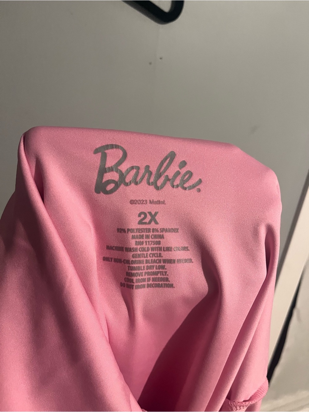 Barbie Pink One-Piece Swimsuit with White Logo - Picture 4 of 4